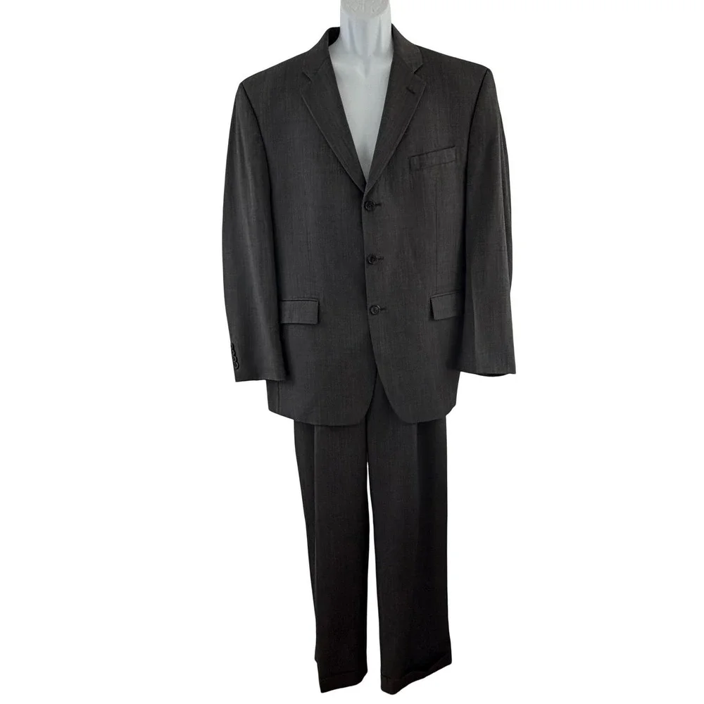 Lauren Ralph Lauren Suit Mens 44 Gray Check Wool 2 Piece 38x29 Pants Canada